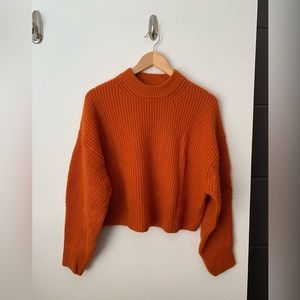 & other stories wool mock neck cropped sweater